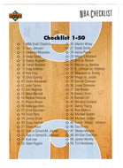 Checklist # 1 (NBA Basketball Card) 1991-92 Upper Deck # 100 Mint