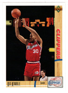 Bo Kimble - Los Angeles Clippers (NBA Basketball Card) 1991-92 Upper Deck # 114 Mint