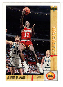 Vernon Maxwell - Houston Rockets (NBA Basketball Card) 1991-92 Upper Deck # 275 Mint