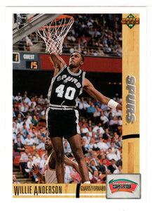 Willie Anderson - San Antonio Spurs (NBA Basketball Card) 1991-92 Upper Deck # 282 Mint