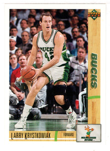 Larry Krystkowiak - Milwaukee Bucks (NBA Basketball Card) 1991-92 Upper Deck # 368 Mint