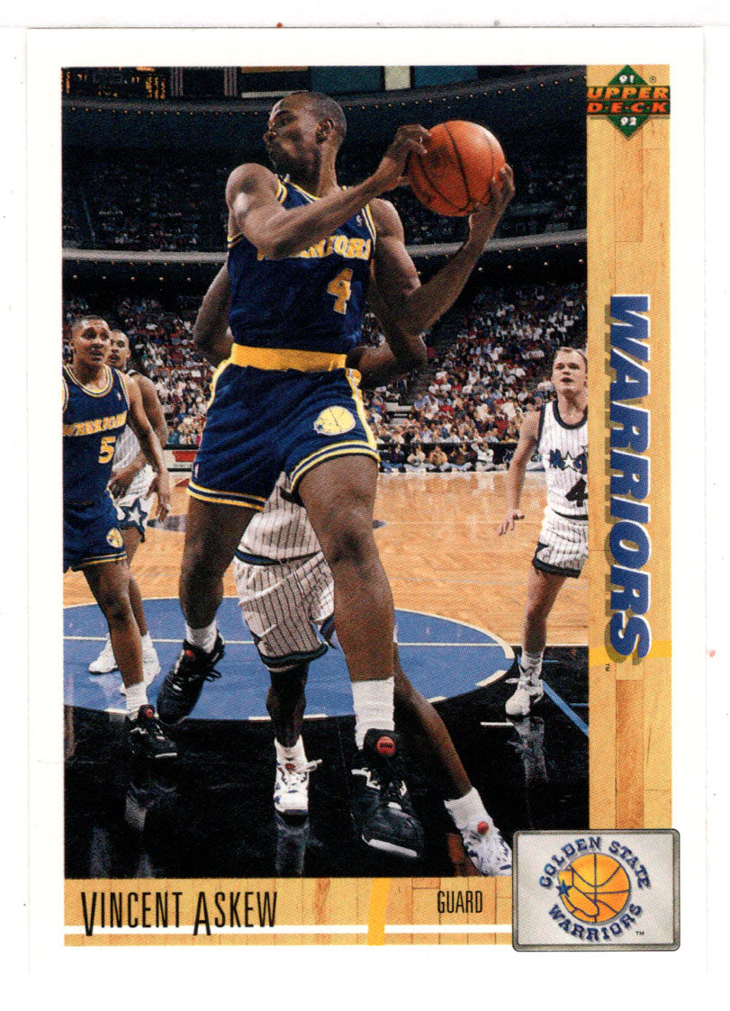 Vincent Askew RC - Golden State Warriors (NBA Basketball Card) 1991-92 Upper Deck # 410 Mint