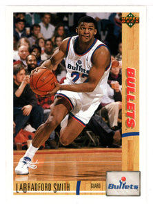 LaBradford Smith RC - Washington Bullets (NBA Basketball Card) 1991-92 Upper Deck # 485 Mint