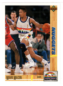 Mark Macon RC - Denver Nuggets (NBA Basketball Card) 1991-92 Upper Deck # 489 Mint