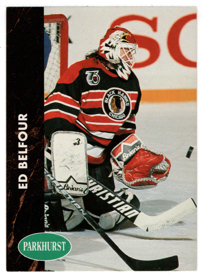 Ed Belfour - Chicago Blackhawks (NHL Hockey Card) 1991-92 Parkhurst # 30 Mint