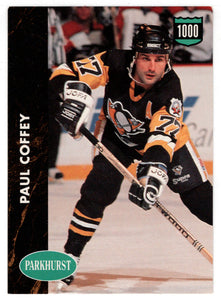 Paul Coffey - Pittsburgh Penguins - 1000th Point Club (NHL Hockey Card) 1991-92 Parkhurst # 212 Mint