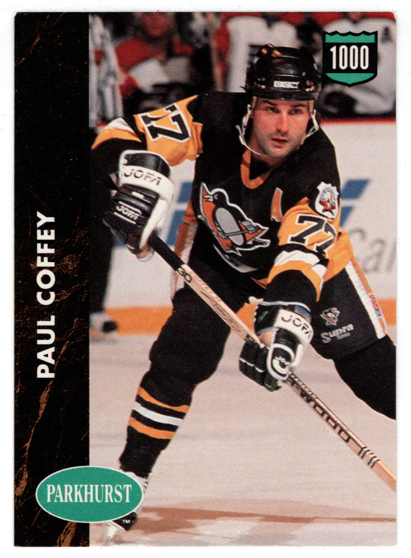 Paul Coffey - Pittsburgh Penguins - 1000th Point Club (NHL Hockey Card) 1991-92 Parkhurst # 212 Mint