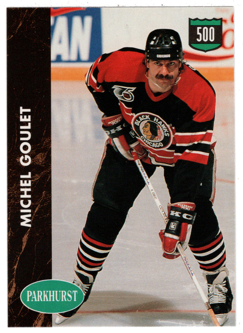 Michel Goulet - Chicago Blackhawks - 500 Goal Club (NHL Hockey Card) 1991-92 Parkhurst # 428 Mint