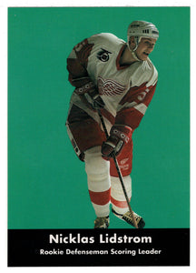 Nicklas Lidstrom - Detroit Red Wings - Rookie League Leaders (NHL Hockey Card) 1991-92 Parkhurst # 445 Mint