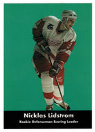 Nicklas Lidstrom - Detroit Red Wings - Rookie League Leaders (NHL Hockey Card) 1991-92 Parkhurst # 445 Mint