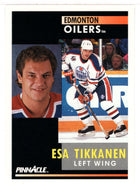 Esa Tikkanen - Edmonton Oilers (NHL Hockey Card) 1991-92 Pinnacle # 24 Mint
