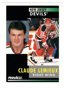 Claude Lemieux - New Jersey Devils (NHL Hockey Card) 1991-92 Pinnacle # 70 Mint