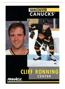 Cliff Ronning - Vancouver Canucks (NHL Hockey Card) 1991-92 Pinnacle # 106 Mint