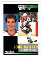 John MacLean - New Jersey Devils (NHL Hockey Card) 1991-92 Pinnacle # 115 Mint