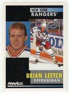 Brian Leetch - New York Rangers (NHL Hockey Card) 1991-92 Pinnacle # 136 Mint