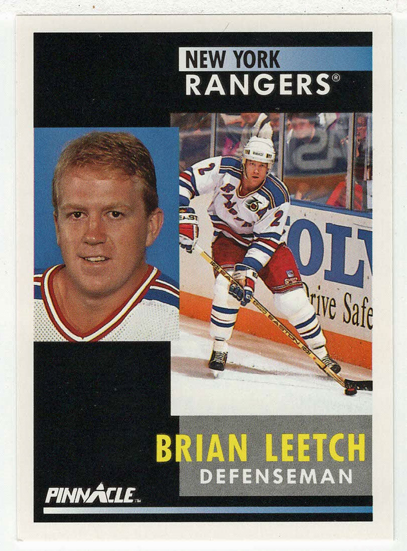 Brian Leetch - New York Rangers (NHL Hockey Card) 1991-92 Pinnacle # 136 Mint