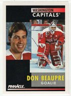 Don Beaupre - Washington Capitals (NHL Hockey Card) 1991-92 Pinnacle # 148 Mint