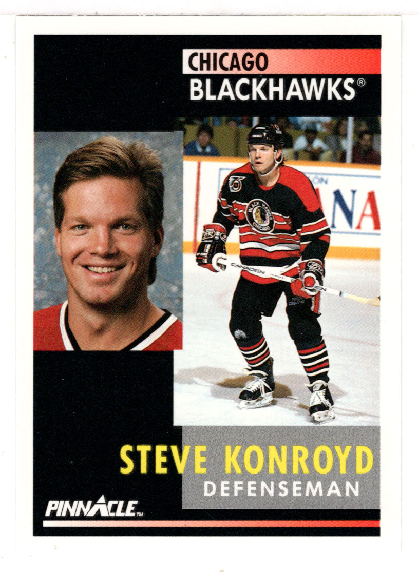 Steve Konroyd - Chicago Blackhawks (NHL Hockey Card) 1991-92 Pinnacle # 180 Mint