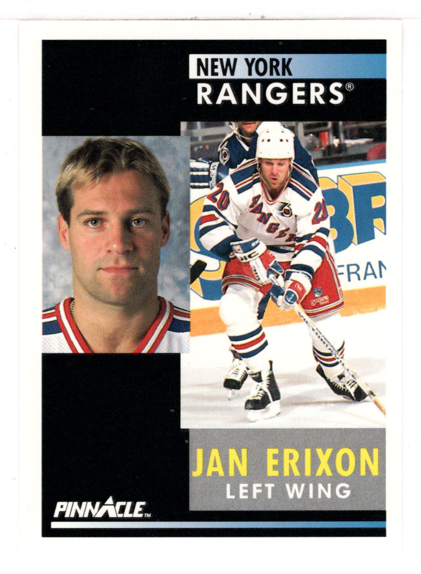 Jan Erixon - New York Rangers (NHL Hockey Card) 1991-92 Pinnacle # 187 Mint