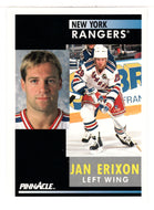 Jan Erixon - New York Rangers (NHL Hockey Card) 1991-92 Pinnacle # 187 Mint