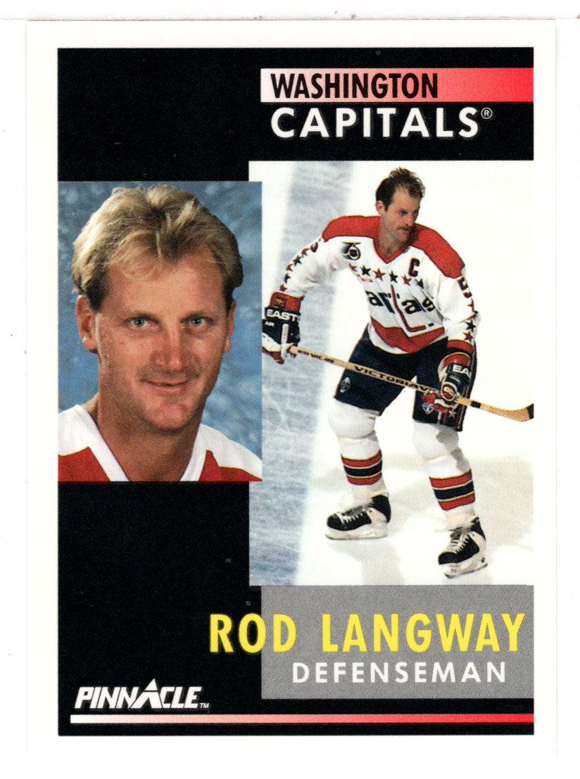 Rod Langway - Washington Capitals (NHL Hockey Card) 1991-92 Pinnacle # 195 Mint