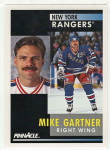 Mike Gartner - New York Rangers (NHL Hockey Card) 1991-92 Pinnacle # 202 Mint
