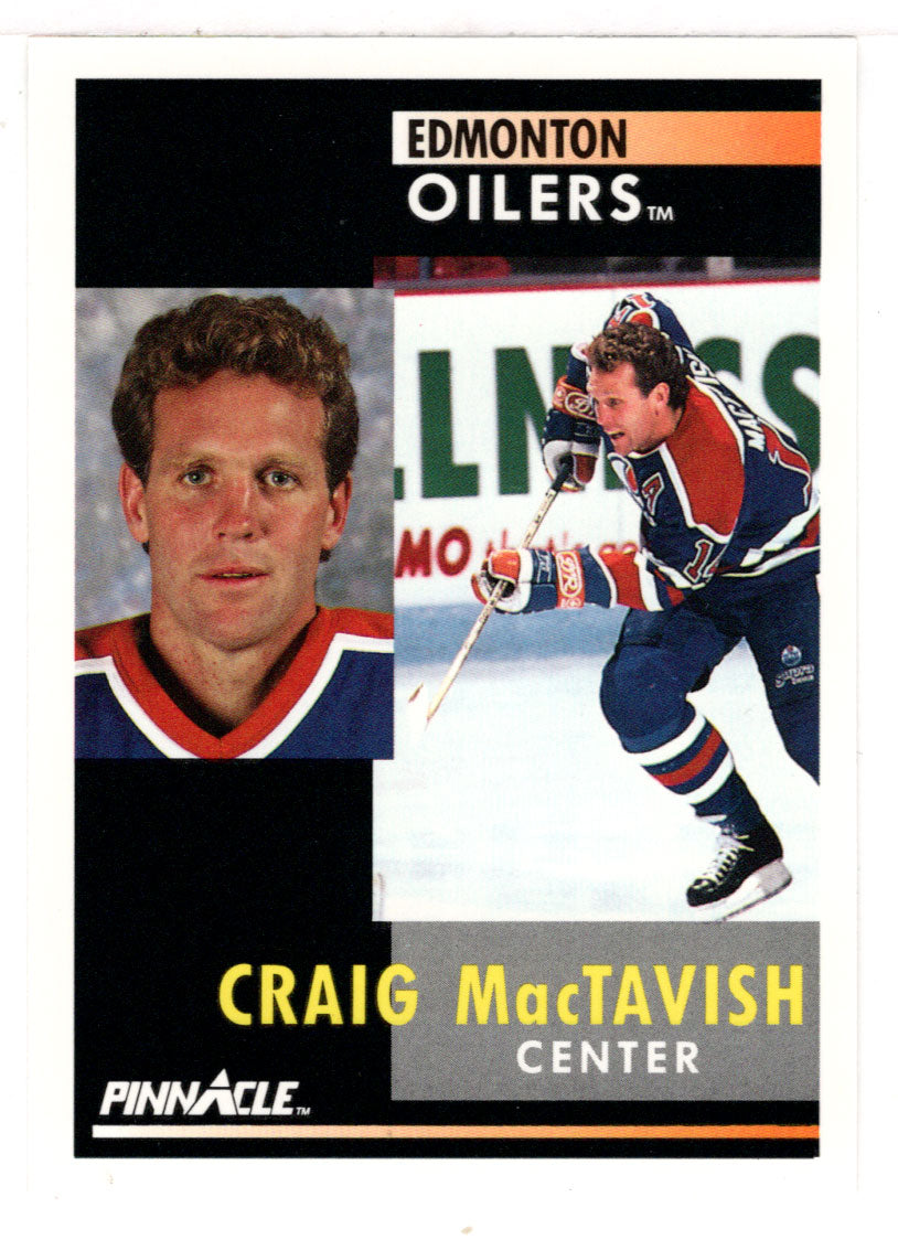 Craig MacTavish - Edmonton Oilers (NHL Hockey Card) 1991-92 Pinnacle # 215 Mint