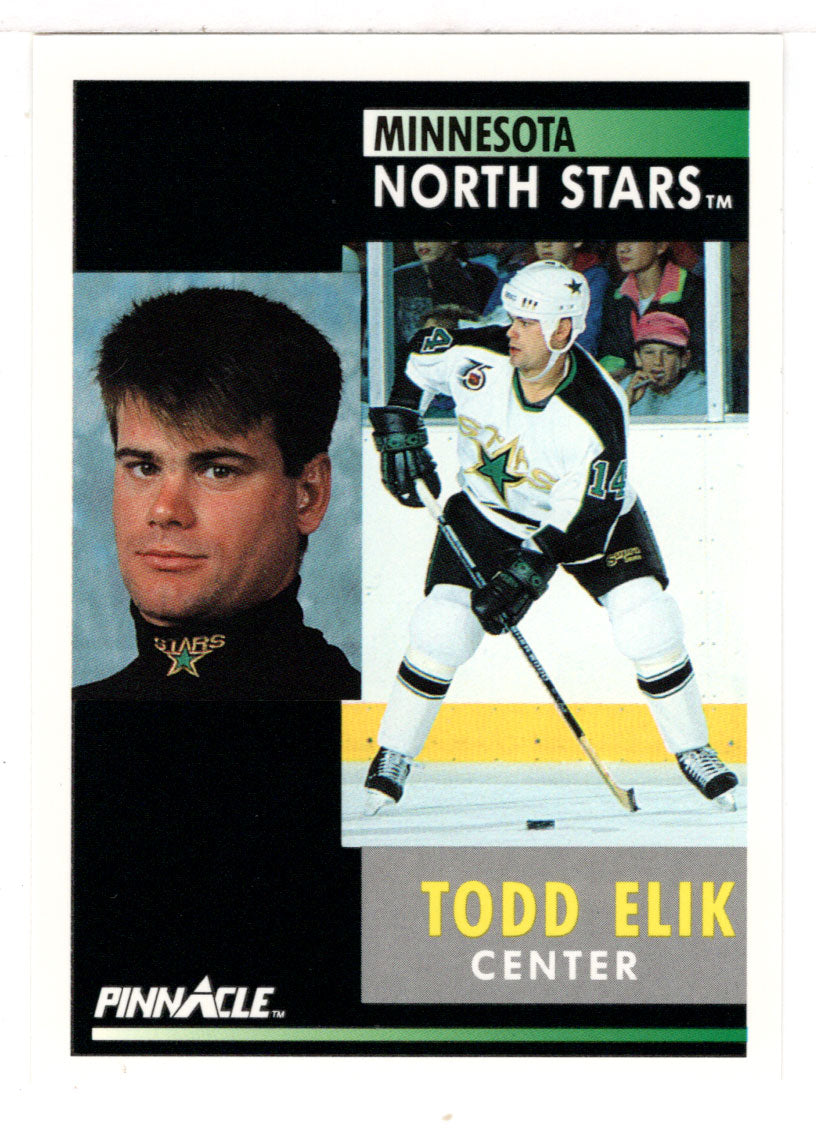Todd Elik - Minnesota North Stars (NHL Hockey Card) 1991-92 Pinnacle # 264 Mint
