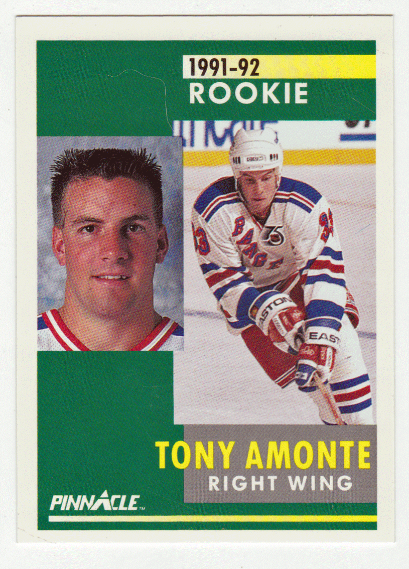 Tony Amonte RC - New York Rangers (NHL Hockey Card) 1991-92 Pinnacle # 301 Mint
