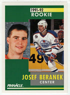 Josef Beranek RC - Edmonton Oilers (NHL Hockey Card) 1991-92 Pinnacle # 303 Mint