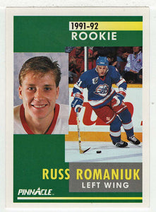Russ Romaniuk RC - Winnipeg Jets (NHL Hockey Card) 1991-92 Pinnacle # 324 Mint