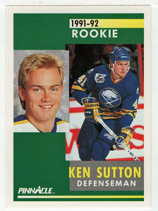 Ken Sutton RC - Buffalo Sabres (NHL Hockey Card) 1991-92 Pinnacle # 325 Mint
