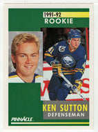 Ken Sutton RC - Buffalo Sabres (NHL Hockey Card) 1991-92 Pinnacle # 325 Mint