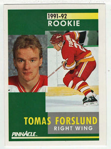 Tomas Forslund RC - Calgary Flames (NHL Hockey Card) 1991-92 Pinnacle # 333 Mint