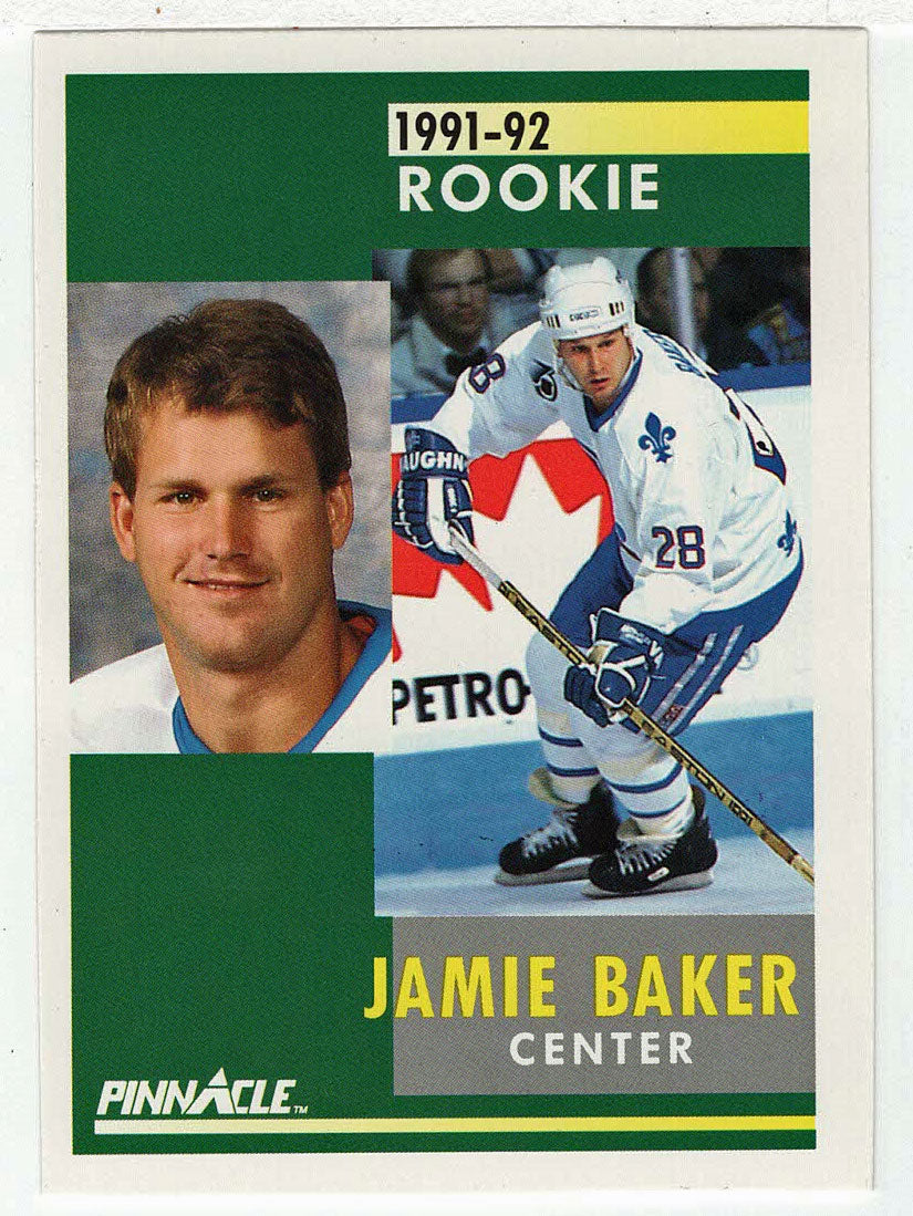 Jamie Baker RC - Quebec Nordiques (NHL Hockey Card) 1991-92 Pinnacle # 348 Mint