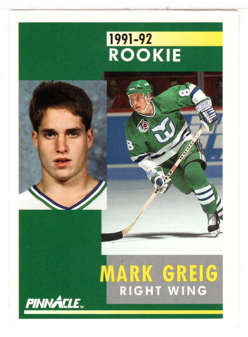 Mark Greig - Hartford Whalers (NHL Hockey Card) 1991-92 Pinnacle # 352 Mint