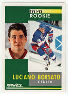 Luciano Borsato RC - Winnipeg Jets (NHL Hockey Card) 1991-92 Pinnacle # 353 Mint