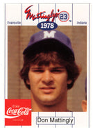 Don Mattingly - 1978 Evansville Reitz Memorial (MLB Baseball Card) 1991 Collectors Series Coca Cola # 1 Mint