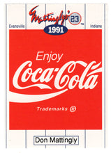 Load image into Gallery viewer, Don Mattingly - 1991 Stats for Career (MLB Baseball Card) 1991 Collectors Series Coca Cola # 15 Mint
