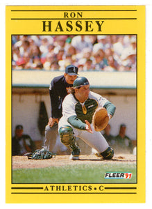 Ron Hassey - Oakland Athletics (MLB Baseball Card) 1991 Fleer # 8 Mint