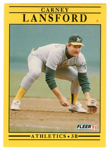 Carney Lansford - Oakland Athletics (MLB Baseball Card) 1991 Fleer # 14 Mint