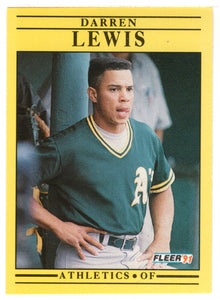 Darren Lewis - Oakland Athletics (MLB Baseball Card) 1991 Fleer # 15 Mint