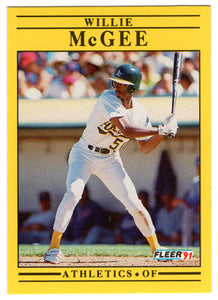 Willie McGee - Oakland Athletics (MLB Baseball Card) 1991 Fleer # 16 Mint