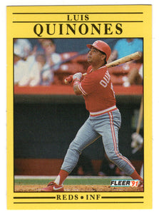 Luis Quinones - Cincinnati Reds (MLB Baseball Card) 1991 Fleer # 77 Mint