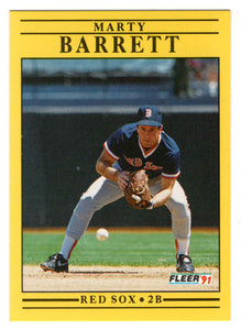 Marty Barrett - Boston Red Sox (MLB Baseball Card) 1991 Fleer # 84 Mint