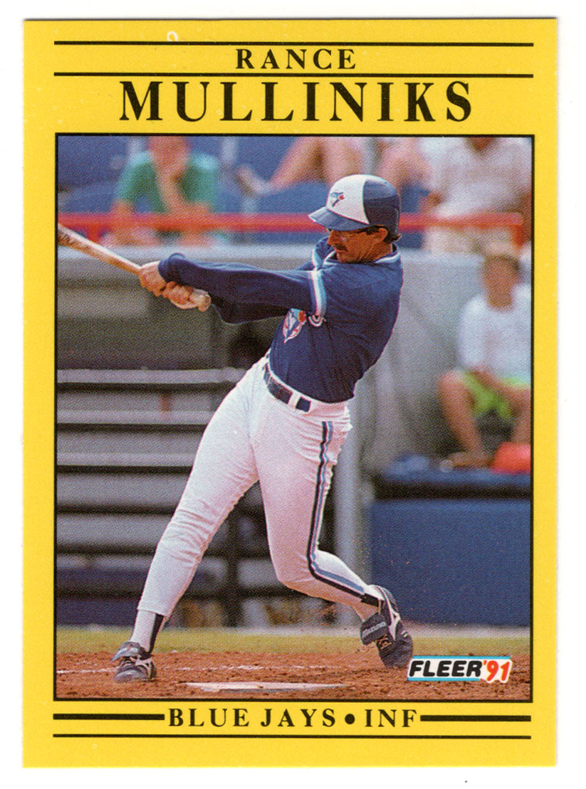 Rance Mulliniks Toronto Blue Jays (MLB Baseball Card) 1991 Fleer # 181 Mint