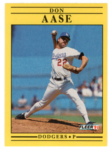 Don Aase - Los Angeles Dodgers (MLB Baseball Card) 1991 Fleer # 193 Mint