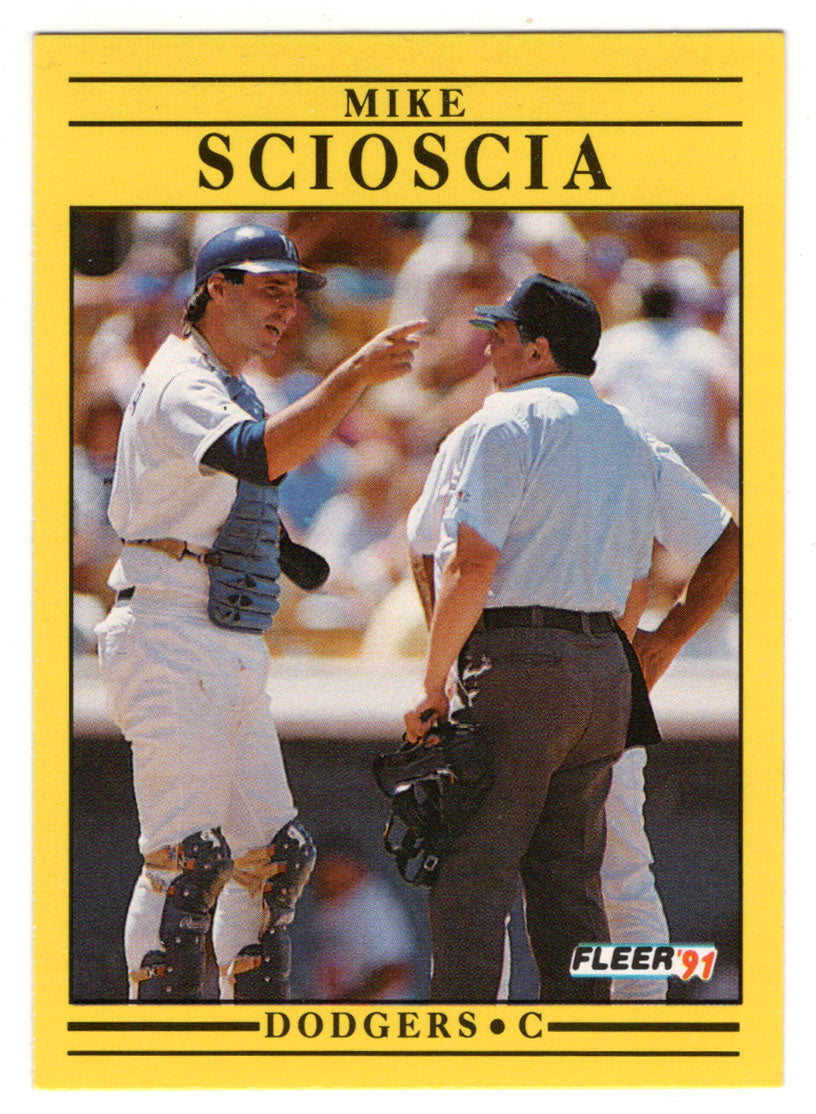 Mike Scioscia - Los Angeles Dodgers (MLB Baseball Card) 1991 Fleer # 219 Mint