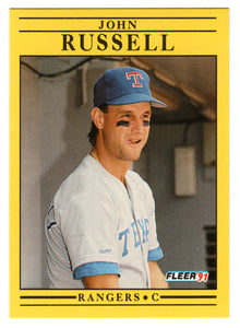 John Russell - Texas Rangers  (MLB Baseball Card) 1991 Fleer # 301 Mint