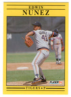 Edwin Nunez - Detroit Tigers (MLB Baseball Card) 1991 Fleer # 345 Mint